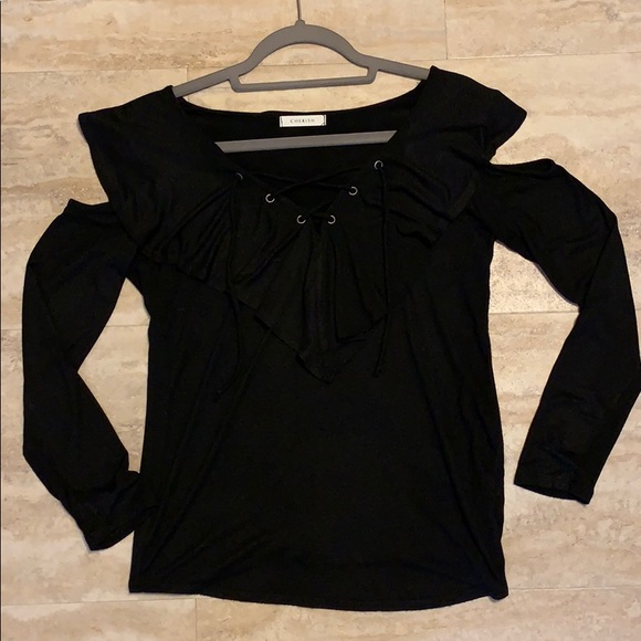 Cherish Long Sleeve Knit Top, Cold Shoulder - Picture 4 of 6